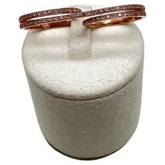 Diamonds Pave Set Double Finger Knuckle 14K Rose Gold Statement Ring