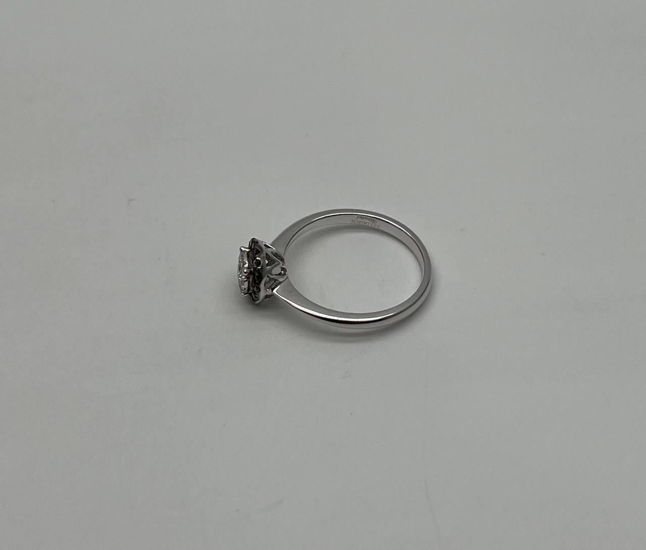 Round Cut Diamonds Pave Set Round Cluster Black Diamond Halo 14K White Gold Statement Ring For Sale