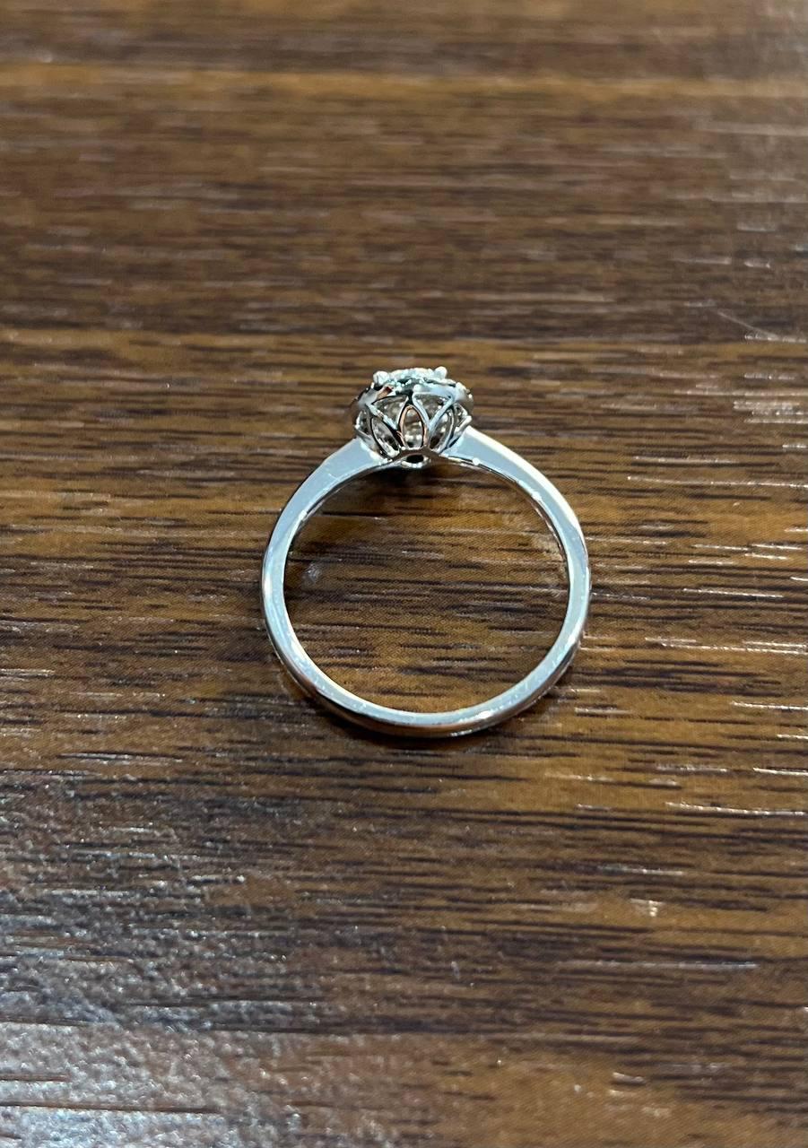 Diamonds Pave Set Round Cluster Black Diamond Halo 14K White Gold Statement Ring For Sale 3