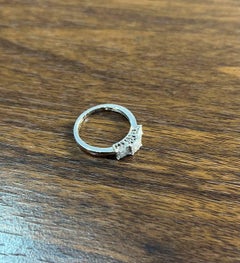 Diamonds Pave Set Square Cluster Halo Set White Gold Statement Three Stone Ring