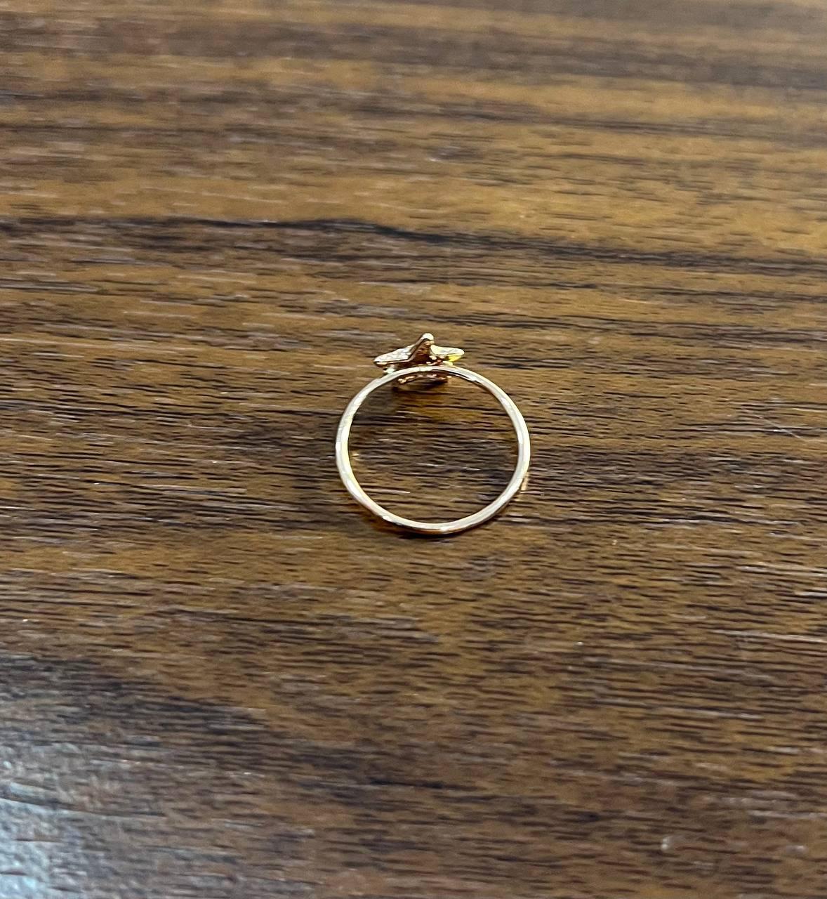 Diamonds Pave Set Star 14K Rose Gold Dainty Motif Band Ring For Sale 2