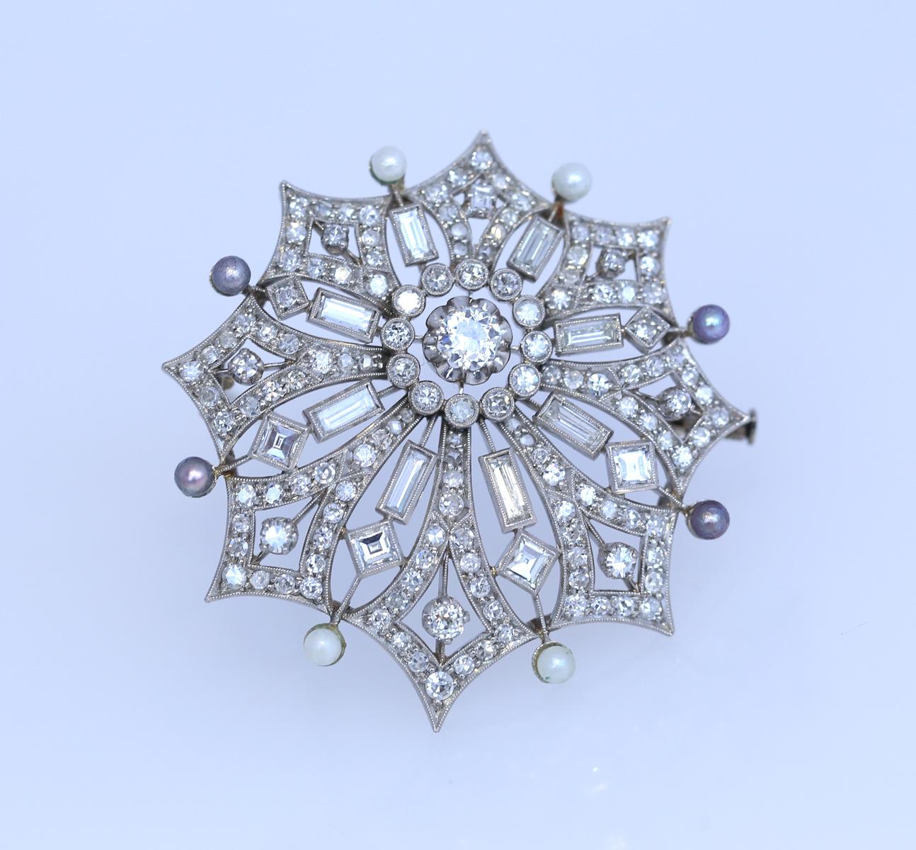 diamond snowflake brooch