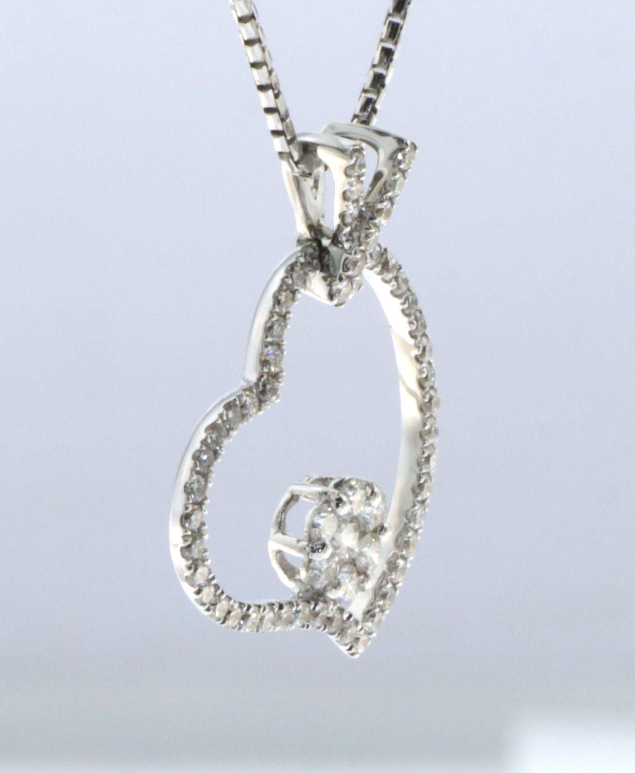 Diamanten-Anhänger aus 18 Karat Weißgold (Brillantschliff) im Angebot