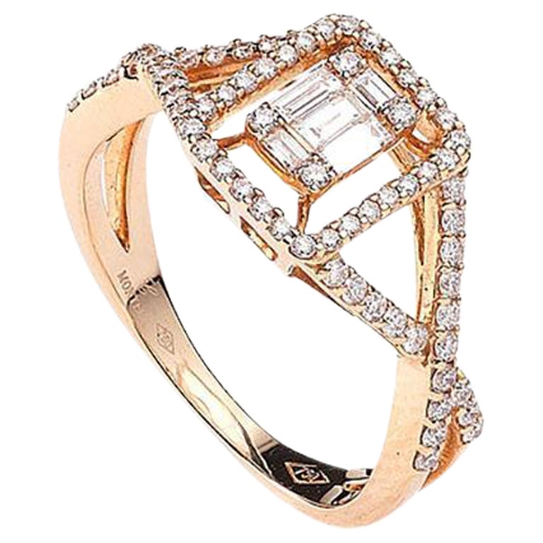 Anello con diamanti in oro rosa