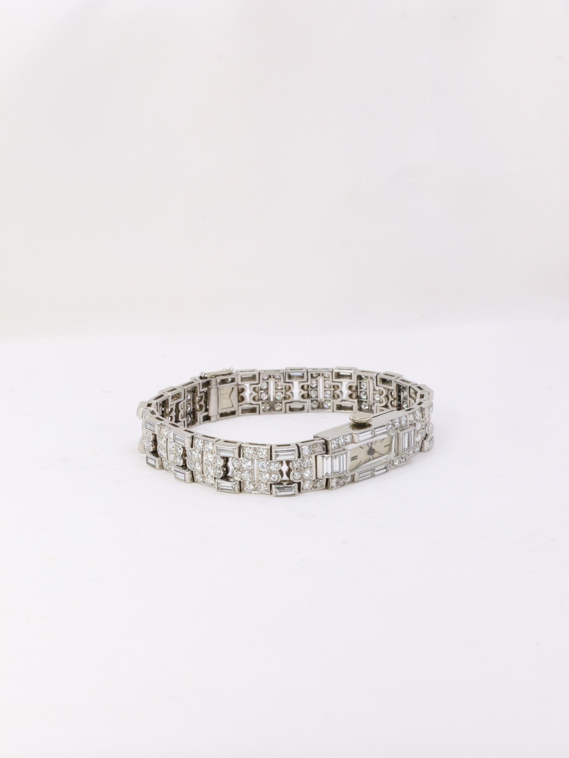 Diamonds & Platinium Art Deco watch 1