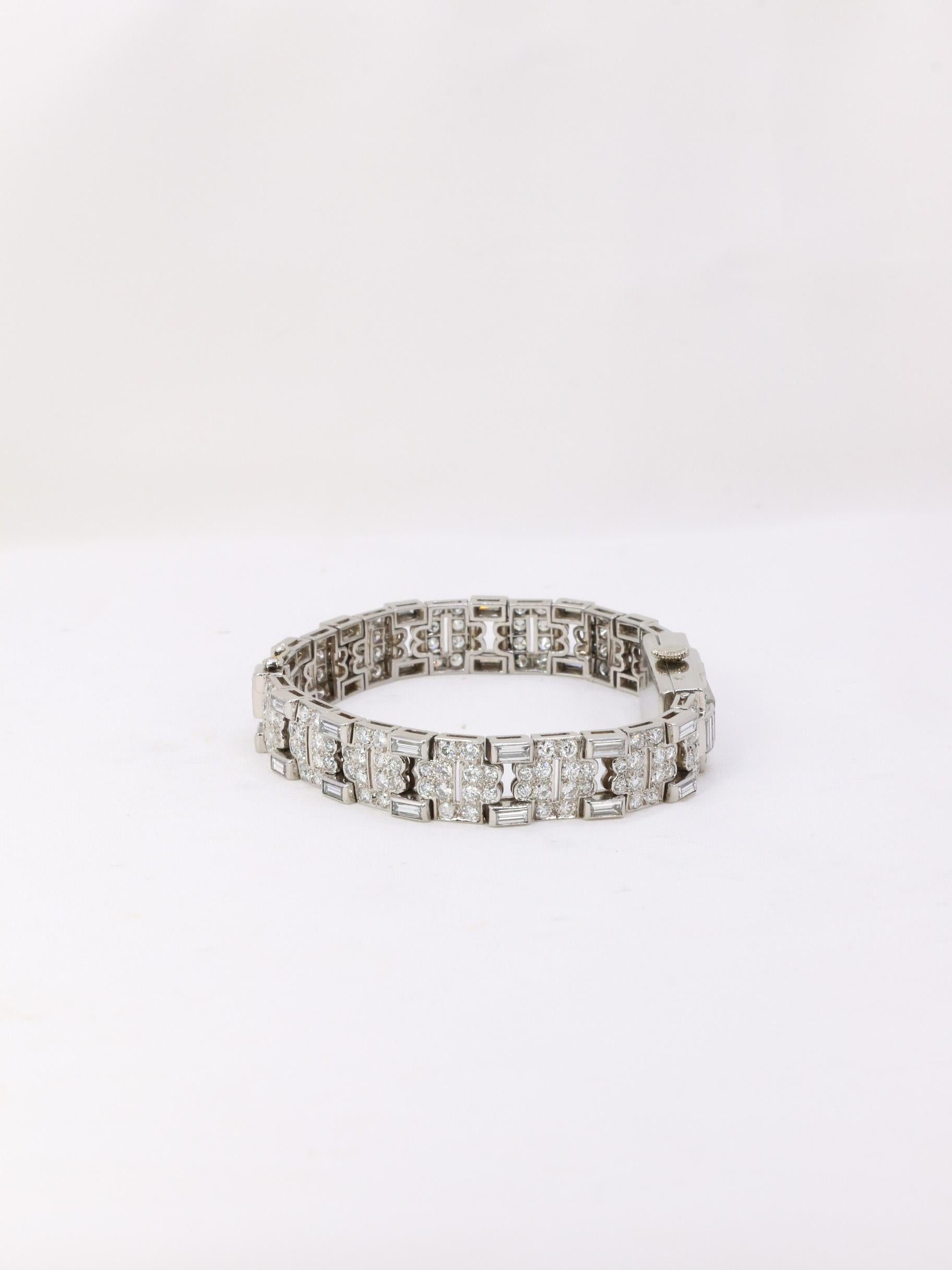 Diamonds & Platinium Art Deco watch 2
