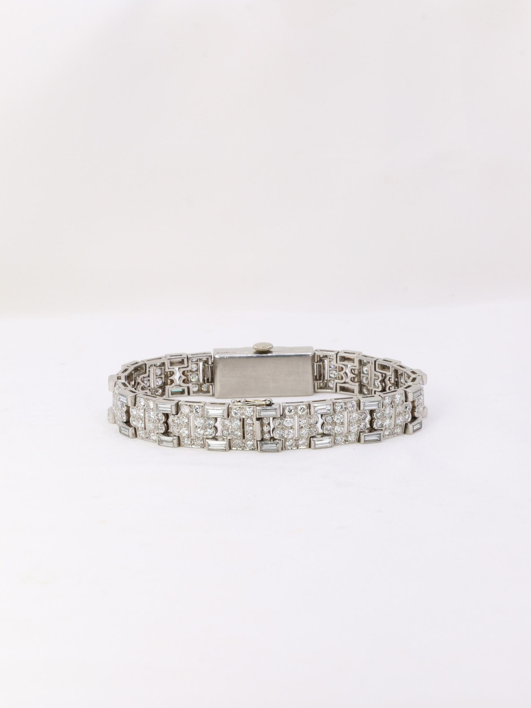 Diamonds & Platinium Art Deco watch 3