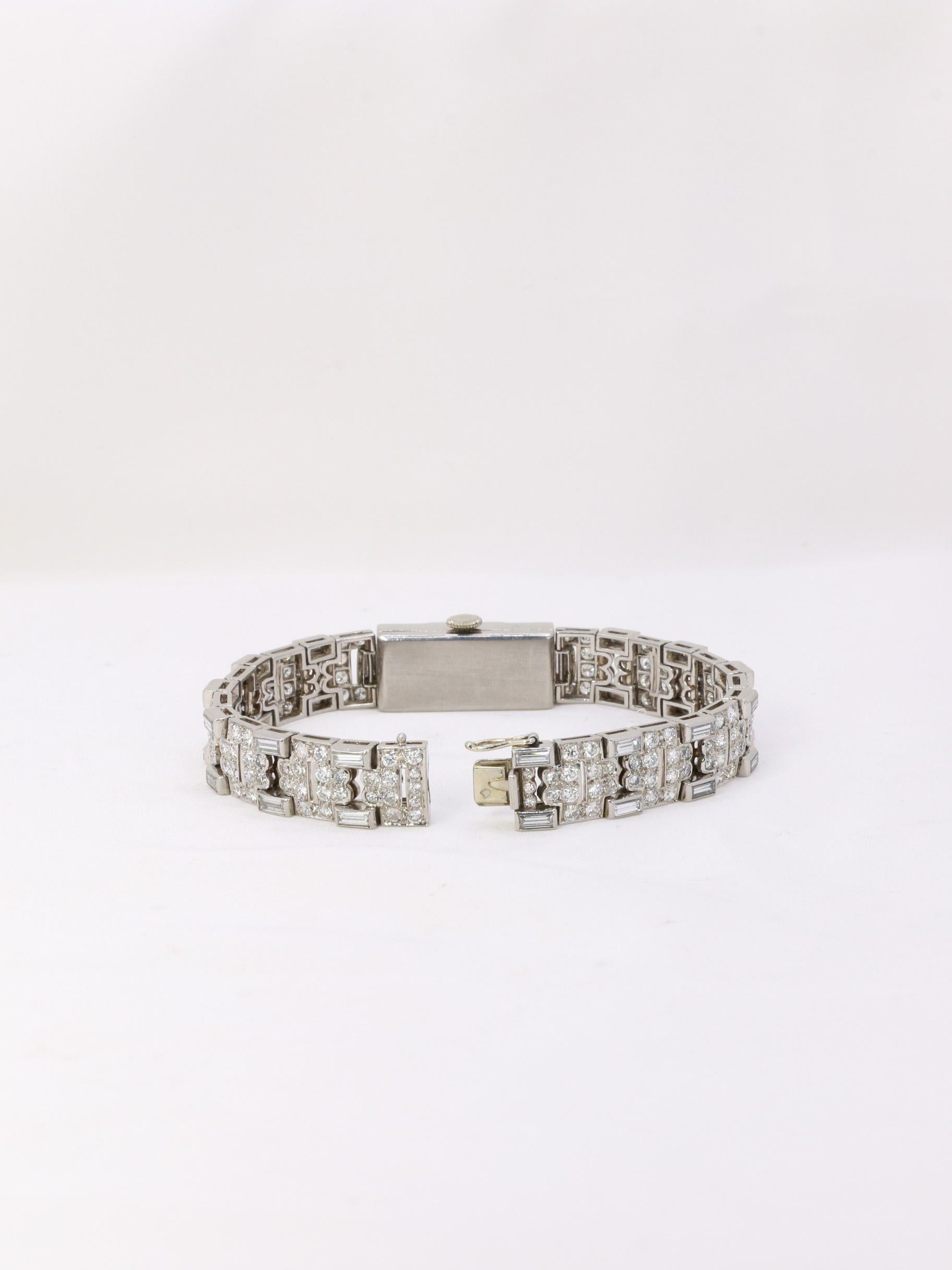 Diamonds & Platinium Art Deco watch 4