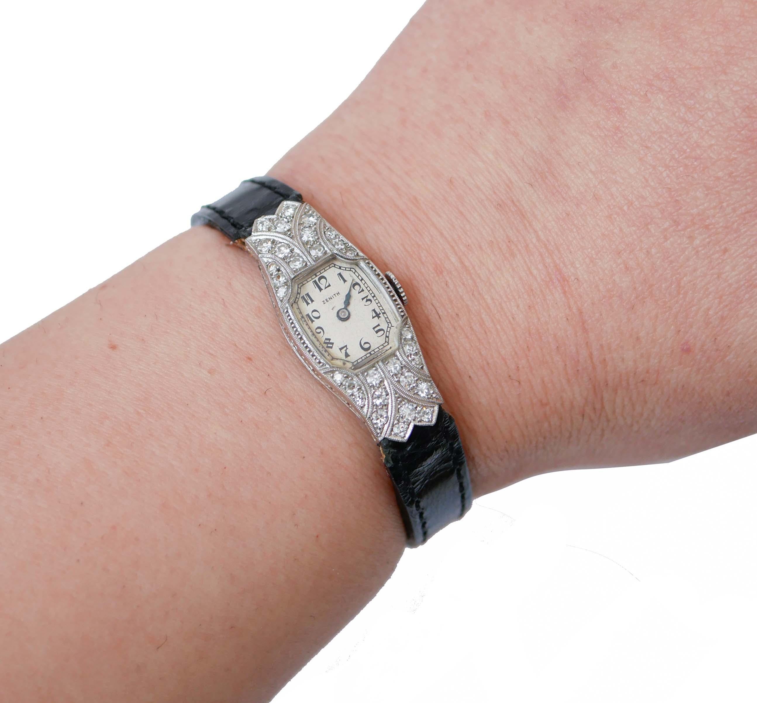 Diamantes, Pulsera/Reloj Retrò de Platino. en Bueno estado para la venta en Marcianise, Marcianise (CE)