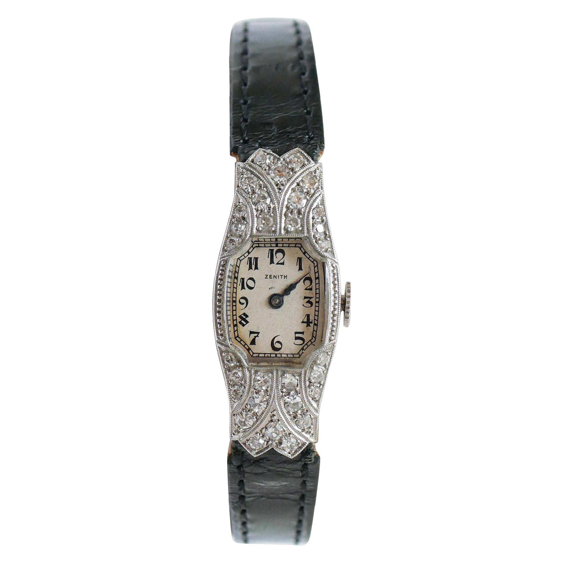 Diamanti, Bracciale Retrò in platino/Orologio. in vendita