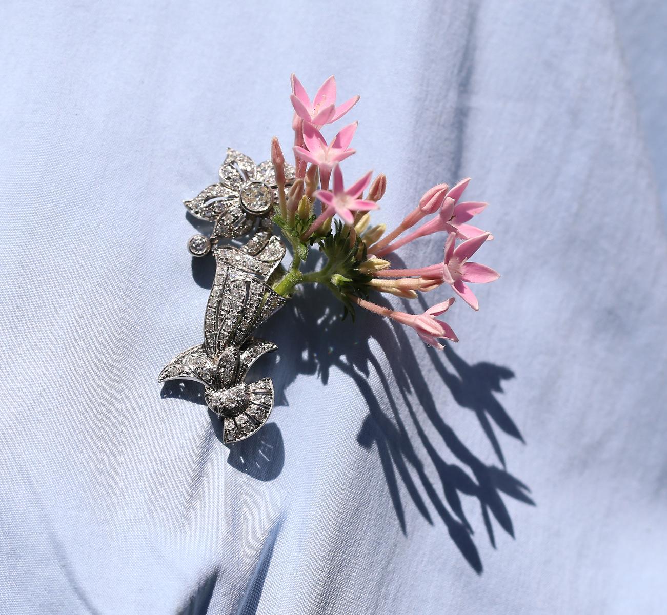 Broche de flor de ramo de oporto con diamantes, 1890 8
