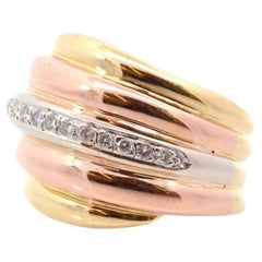 Diamonds ring in 18k yellow and rose gold