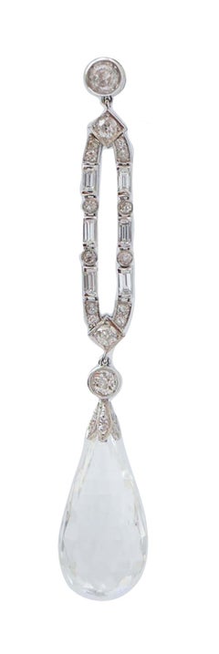 Diamanti, cristallo di rocca, platino Orecchini.