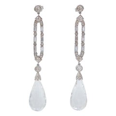 Diamanti, cristallo di rocca, platino Orecchini.