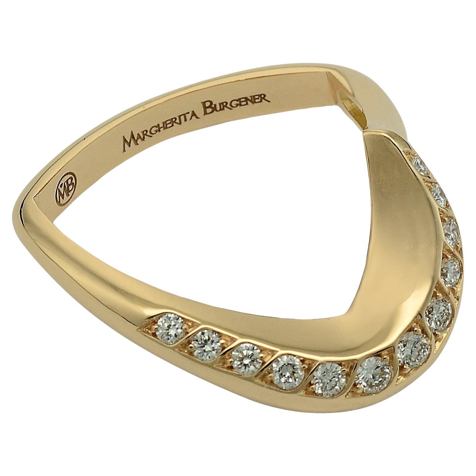 Diamonds Rose 18 Kt Gold Love At First Sight Made in Italy Ring  For Sale