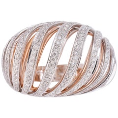 Diamonds 18 kt Rose and White Gold Ring