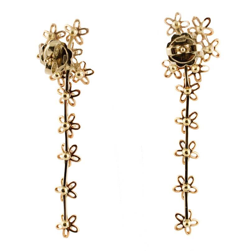 Contemporary Diamonds Rose and Yellow Gold Earrings