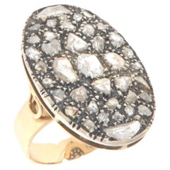 Diamanten Rosenschliff Gelbgold 14 Karat Cocktail Ring