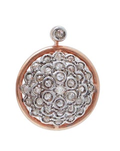 Diamonds, Rose Gold and Silver Earrings.