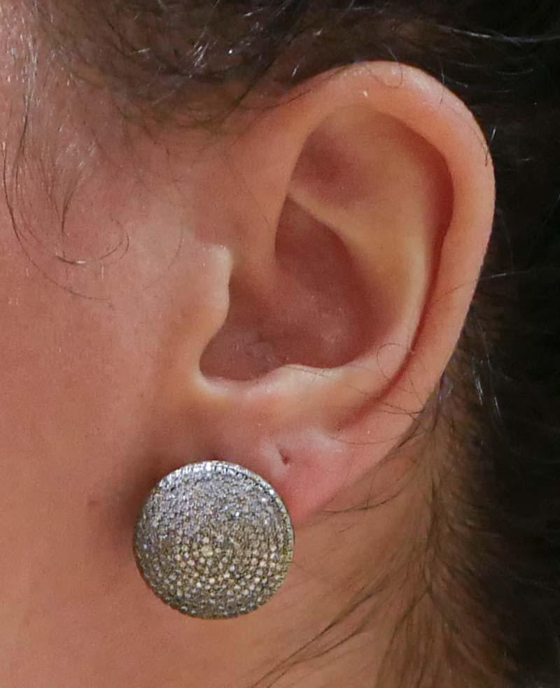Ohrringe aus Diamanten, Roségold und Silber. im Zustand „Gut“ im Angebot in Marcianise, Marcianise (CE)