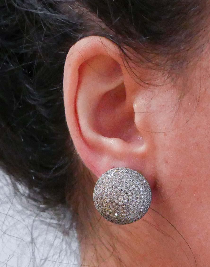 Diamanti, oro rosa e argento Orecchini. In condizioni buone in vendita a Marcianise, Marcianise (CE)