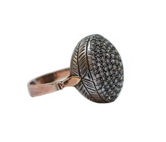 Diamonds, Rose Gold and Silver Ring.
