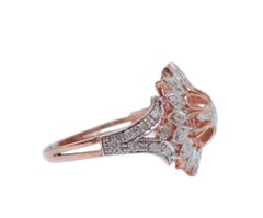 Diamonds, Rose Gold and Silver Ring.