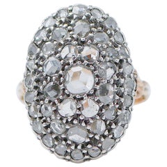 Diamonds, Rose Gold and Silver Ring