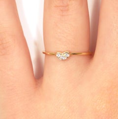 Diamonds Rose Gold Stacking Ring Handcrafted in Italy by Botta Gioielli