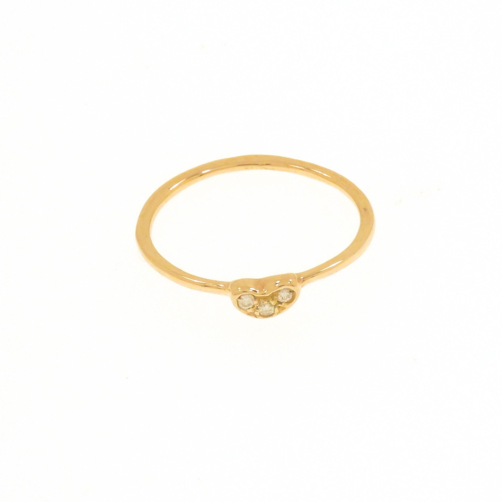 Contemporary Diamonds Rose Gold Stacking Ring Handcrafted in Italy by Botta Gioielli For Sale