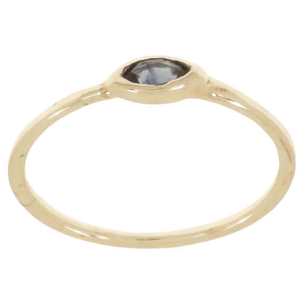 Blue Sapphire Rose Gold Stacking Ring Handcrafted in Italy by Botta Gioielli