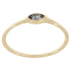Blue Sapphire Rose Gold Stacking Ring Handcrafted in Italy by Botta Gioielli