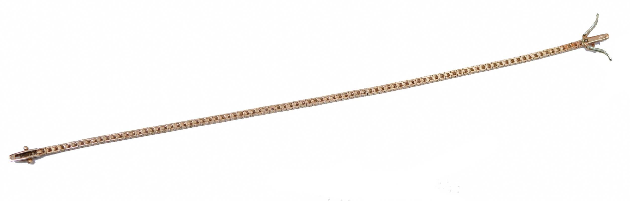 Retro Diamonds, Rose Gold Tennis Bracelet. For Sale