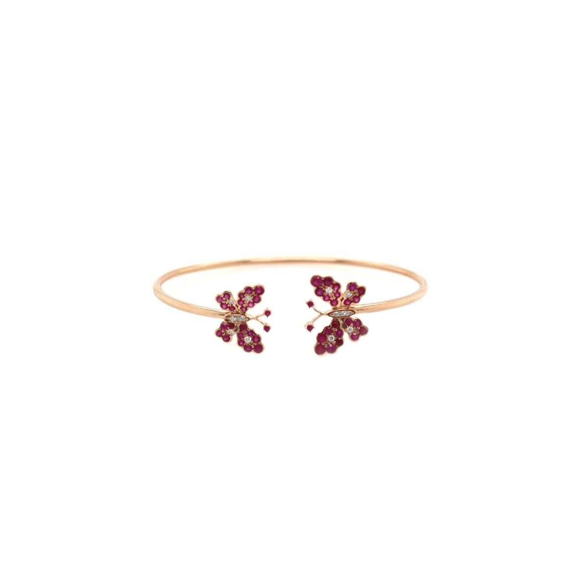 Diamonds Rubies & 18K Gold Butterfly Earrings For Sale 5
