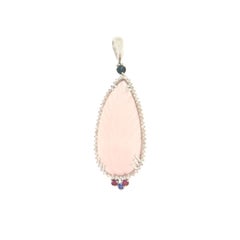 Diamonds Rubies Sapphires 18 Karat White Gold Pendant