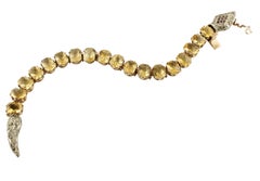 Diamonds Rubies Yellow Topaz Rose Gold and Silver Snake Link Bracelet
