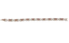 Diamanten Rubine Gelb-Weißgold 18 Karat Retro-Armband