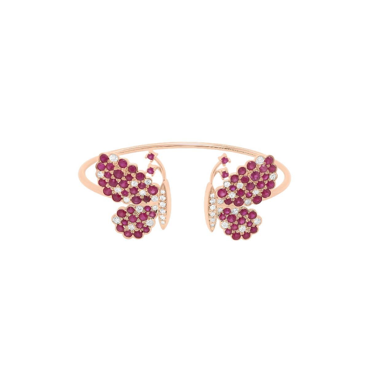 Diamonds, Rubys  & 18K Gold Butterfly Earrings For Sale 1