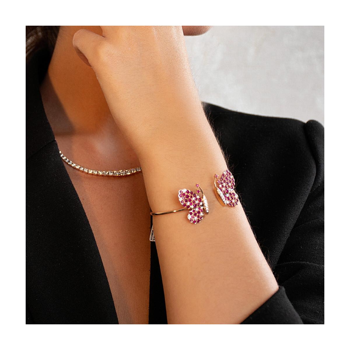 Diamantes, Rubíes  Pendientes Mariposa & Oro 18K en venta 5