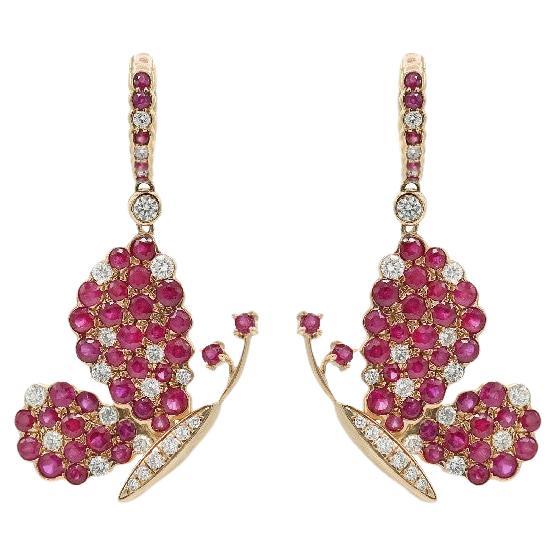 Diamanten, Rubine  & 18K  Rose Gold Schmetterlingsarmband im Zustand „Neu“ im Angebot in Bilbao, ES