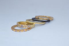Diamonds Sapphire 22K 18K Gold Sterling Silver Bridal Wedding Band Ring Stack#1