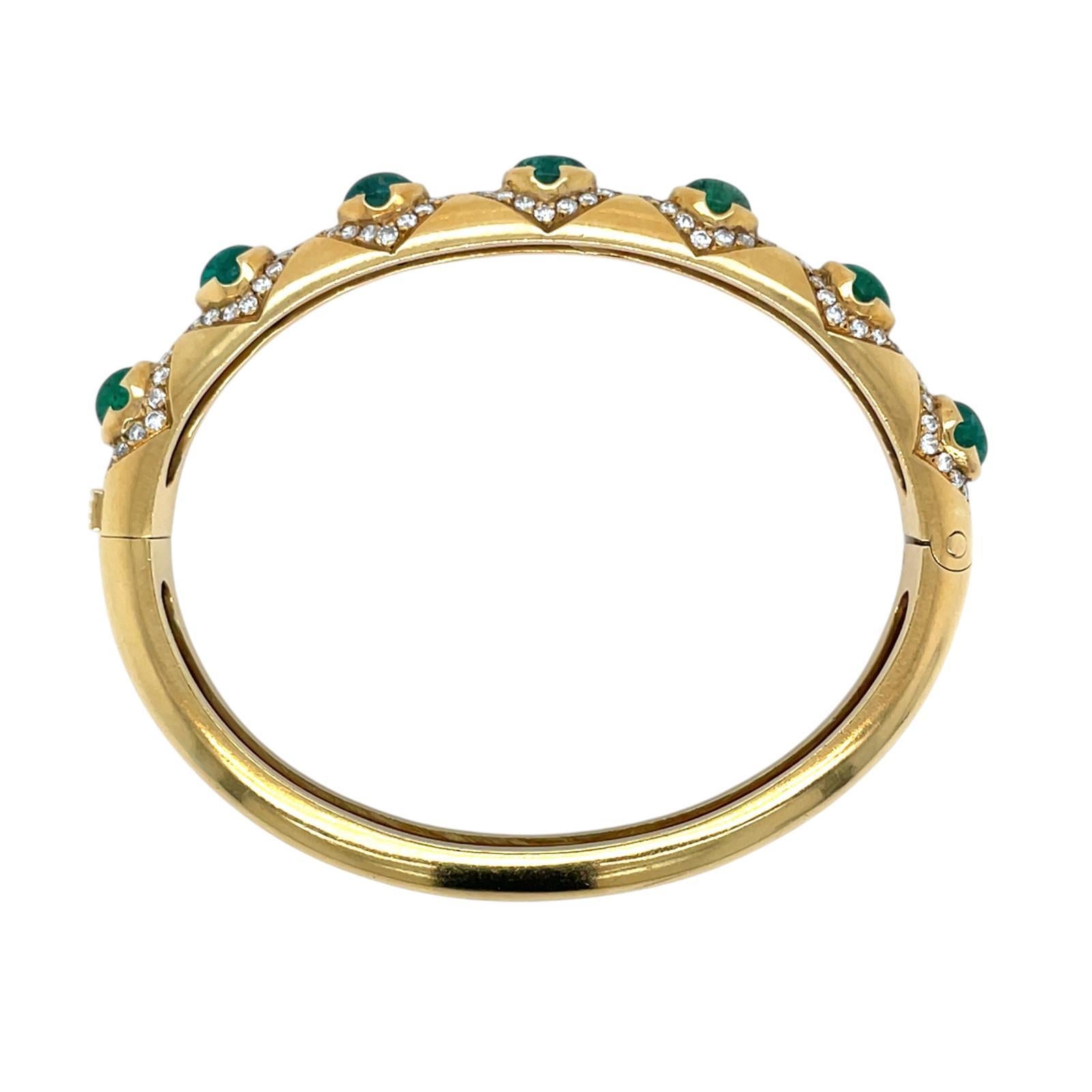 Arcese Rome Diamonds, Sapphire, Ruby, Emerald Gold Trio Of Bangle Bracelets 4