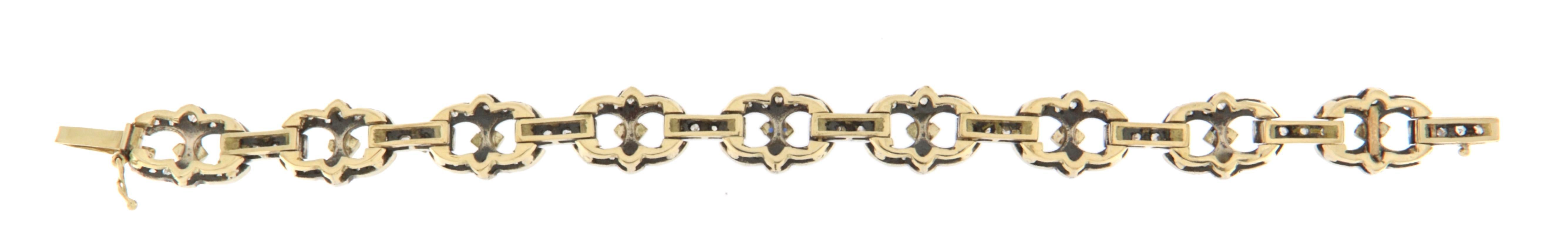 Diamantes Zafiros Pulsera de Oro Amarillo de 14 Kilates en Nuevo estado para la venta en Marcianise, IT