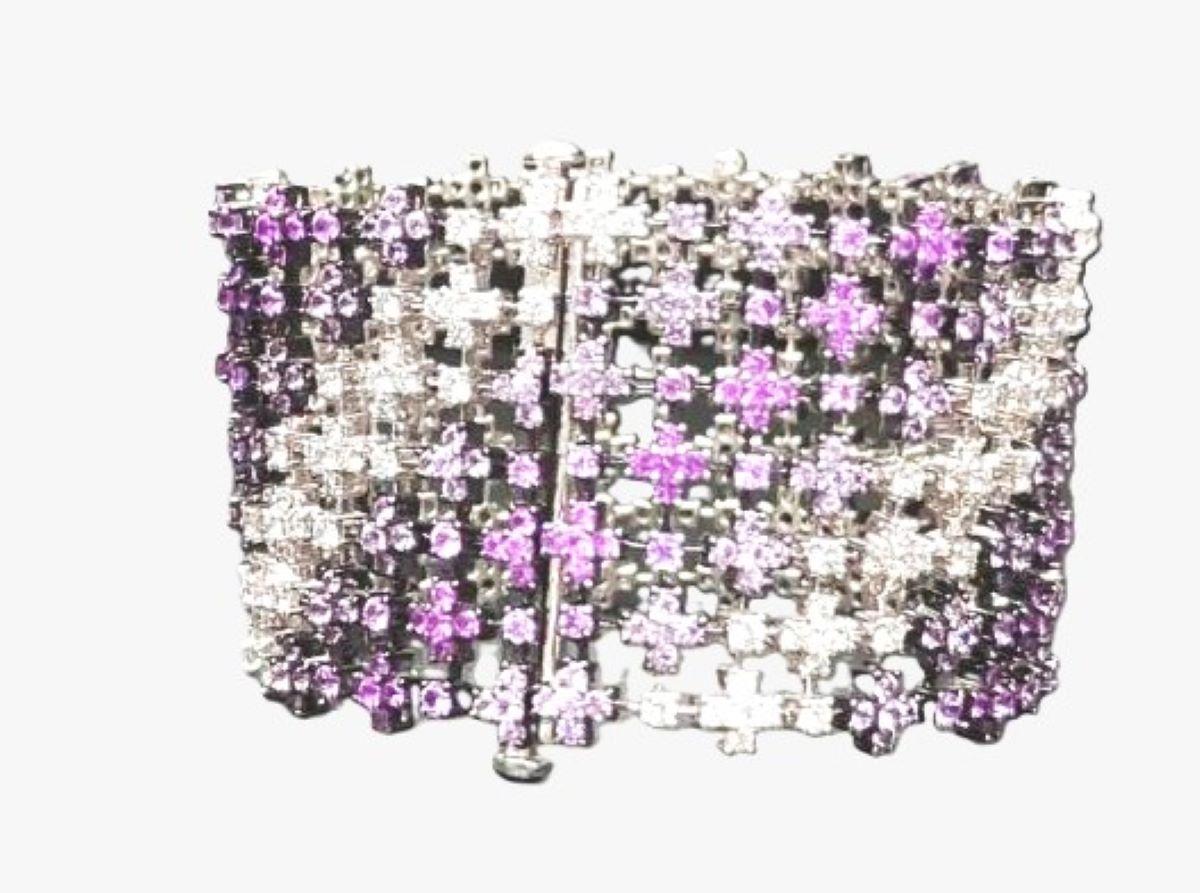 Diamanti,  Zaffiri e bracciale in oro bianco 18 carati In condizioni Nuovo in vendita a Bilbao, ES