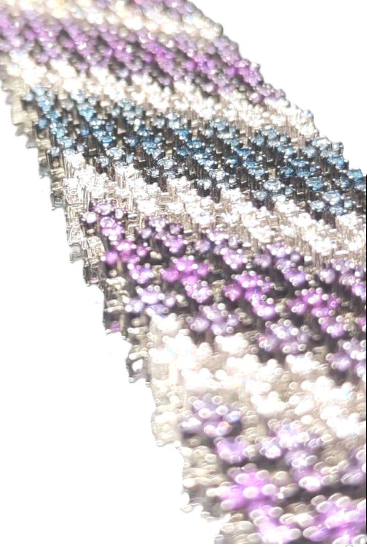 Donna Diamanti,  Zaffiri e bracciale in oro bianco 18 carati in vendita