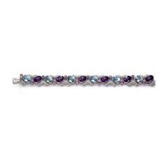 Diamantes Zafiros Amatistas y Aguamarinas Pulsera