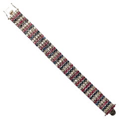 Armband mit Diamanten, Saphiren und Rubinen Vintage-Armband