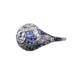 Diamonds & Sapphires Platinum Ring