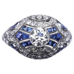 Diamonds & Sapphires Platinum Ring
