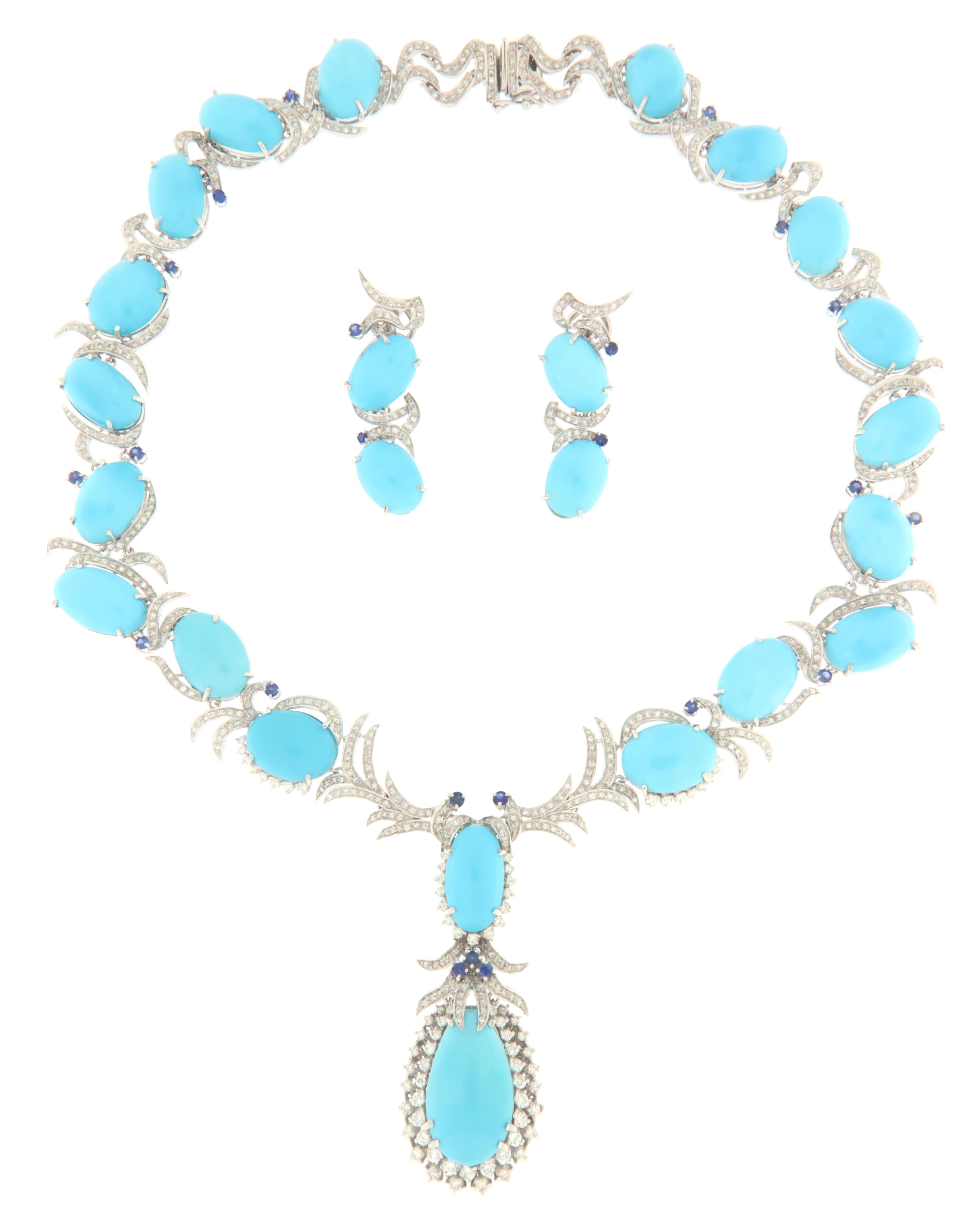 turquoise diamond necklace